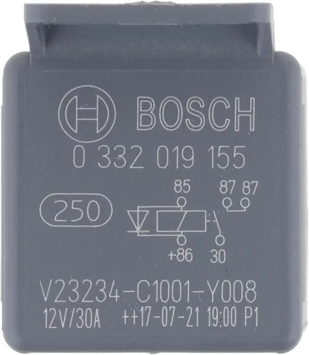 Miniatura 7 de BOSCH 0332019155 Mini Relé Abierto Normal - 5 Pines, 12 V, 30 A - Individual
