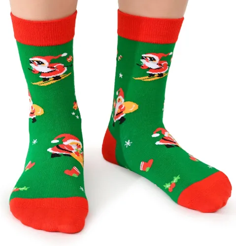 Miniatura 5 de Dsia Zamur Calcetines de cuello redondo para niños y niñas, paquete de 4 a 6 + caja de regalo, novedosos calcetines de pantorrilla coloridos