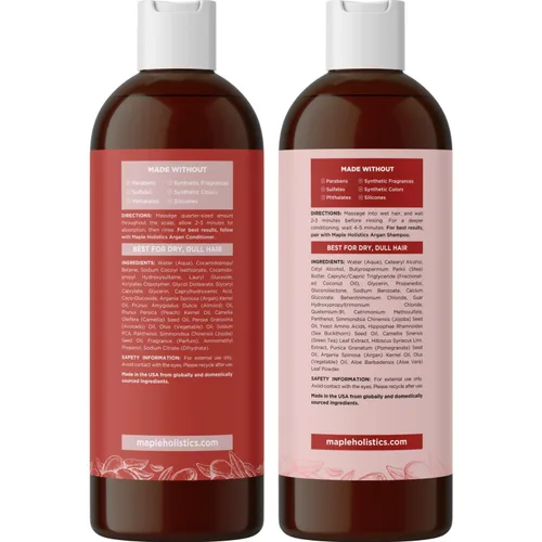 Miniatura 4 de Champú y acondicionador de aceite de argán de Marruecos, sin sulfato, juego de champú y acondicionador para cabello teñido - Champú y acondicionador