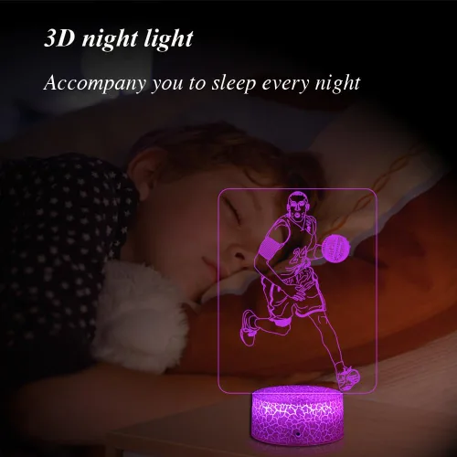 Miniatura 4 de Luz nocturna de baloncesto para niños, regalo para amantes del baloncesto con control remoto y táctil inteligente, 16 colores cambiantes, lámpara