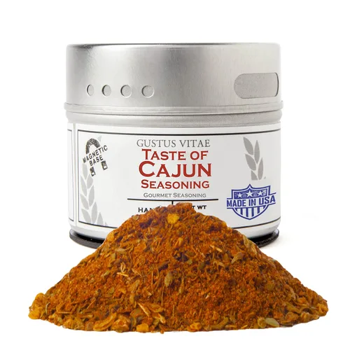 Taste of Cajun - Condimento artesanal - Sin OMG - Mezcla de especias gourmet - Lata magnética - Hecho a mano en pequeños lotes - Embalado a mano