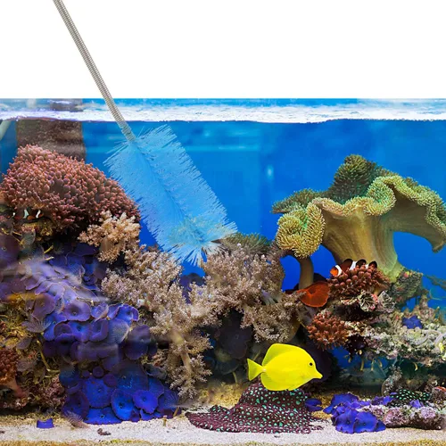 Miniatura 7 de Juego de 12 cepillos de filtro de acuario flexible de doble extremo para limpieza de tuberías de manguera de acero inoxidable de nailon largo
