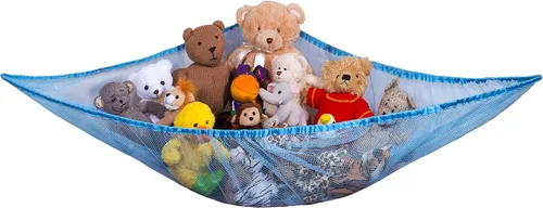 Miniatura 7 de Handy Laundry Hamaca de Juguete Jumbo, Blanca, Organiza Animales de Peluche y Juguetes para Niños con esta Hamaca de Malla, Gran Decoración, Blanco