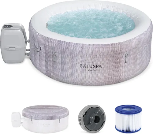Miniatura 13 de Bestway SaluSpa Miami - Bañera de hidromasaje inflable para 2 a 4 personas, spa portátil de bajo consumo redondo para exteriores con 120 AirJets, 71