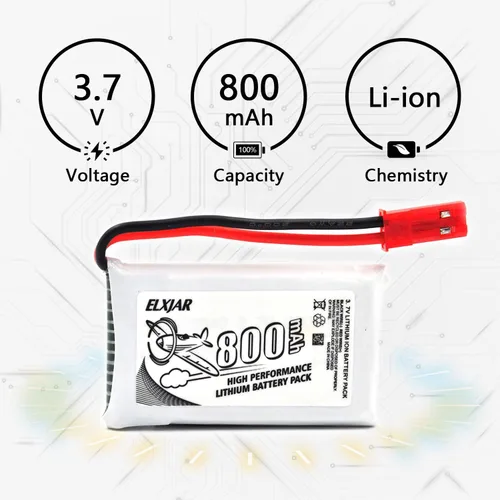 Miniatura 4 de Coonyard Paquete de 10 baterías de litio de 3.7 V 800 mAh con cargador 5 en 1 para SYMA X5C X5C-1 X5 X5SC X5SW H5C V931 S5C S5W SS40 FQ36 T32 T5W