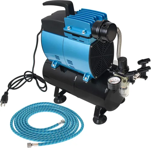 Miniatura 4 de Master Airbrush Kit de cepillo de aire con compresor de aire TC-320, ventilador doble Cool Runner II de 1/5 HP con regulador, trampa de agua
