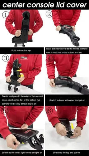 Miniatura 7 de Funda para reposabrazos de consola central, consola de protección completa, reposabrazos de cuero, accesorios interiores para Chevrolet Camaro