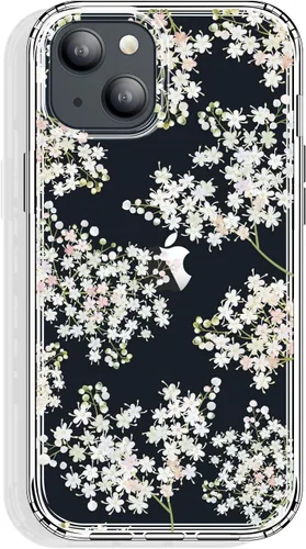 Miniatura 14 de GYZYA Funda transparente para iPhone 14 y iPhone 13 de 6.1 pulgadas con diseño de patrón, funda protectora delgada de TPU + parachoques a prueba