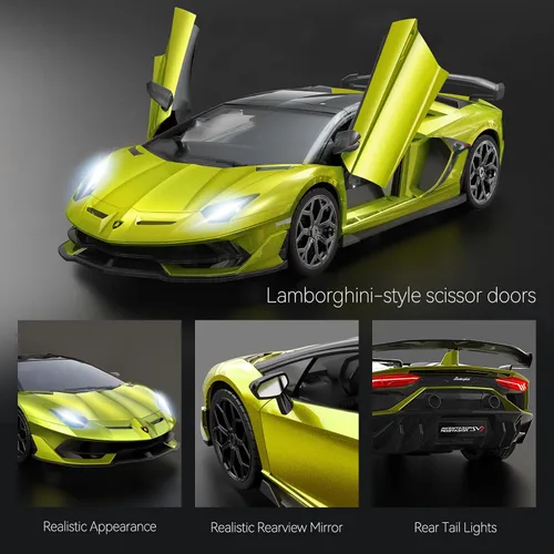 Miniatura 5 de AEROQUEST Lamborghini Auto a Control Remoto, Auto RC Lambo con Licencia Oficial 1:14 para Niños y Niñas, Regalo de Cumpleaños, Juguetes Verdes