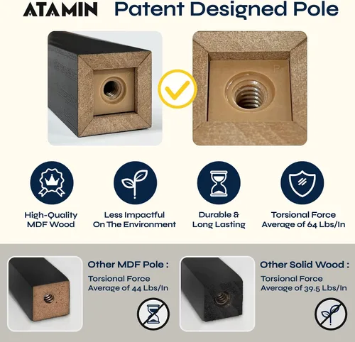 Miniatura 8 de ATAMIN Mesa auxiliar con lámpara y estación de carga - Mesa auxiliar con USB-C, USB y luz incorporada - Moderna mesita de noche con cadena