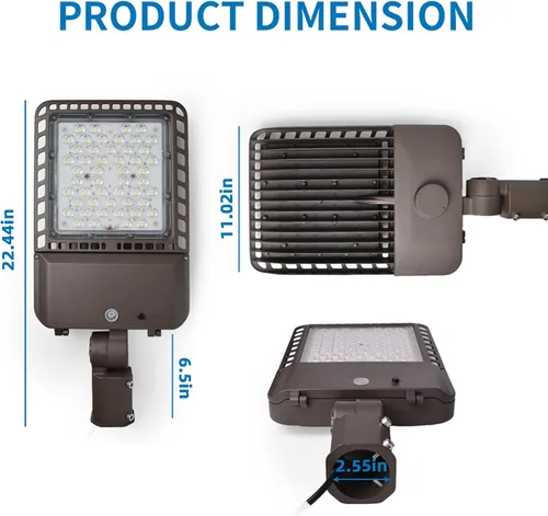 Miniatura 7 de Luz LED de estacionamiento de 200 W, 28,000 lúmenes, luces LED para exteriores con fotocélula de 5000 K, montaje deslizante, poste de luz LED