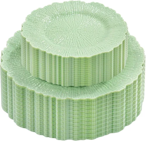 Miniatura 14 de DaYammi 60 platos de plástico azul – Platos azul oscuro desechables – Platos de plástico resistentes para fiestas, incluyendo 30 platos llanos, 30