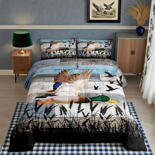 Miniatura 10 de Homewish Juego de ropa de cama con diseño de camping para niños, adolescentes y hombres, tamaño Queen, con temática de aventura en la jungla