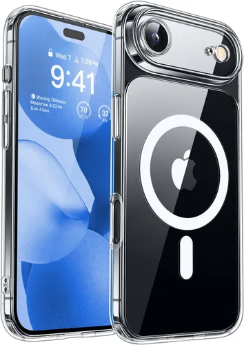 Miniatura 73 de CANSHN Funda magnética compatible con iPhone 17 Pro, mejorada [protección completa de la cámara] [compatible con Magsafe] [mate translúcido] funda