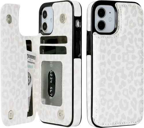 Miniatura 8 de HAOPINSH Funda tipo cartera para iPhone 12 Mini con tarjetero y diseño de girasoles de bandera americana, tapa trasera de piel sintética, ranuras