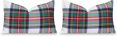 Miniatura 9 de Hofdeco Premium Funda de almohada lumbar decorativa de lona pesada clásica navideña de vacaciones de invierno SOLO para sofá, diván, cama, tartán