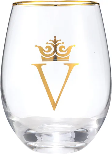 Miniatura 13 de Vaso de vino de 15 onzas con letra A, regalo personalizado con inicial, para boda, dama de honor, cumpleaños, graduación, para hombres y mujeres