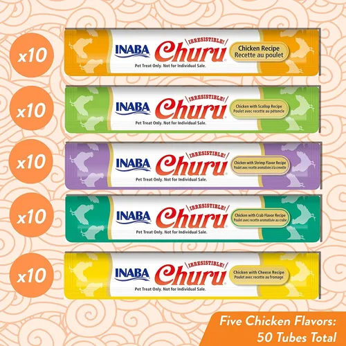 Miniatura 3 de INABA Churu - Golosinas para gatos, sin granos, puré cremoso para gatos, variedad de pollo