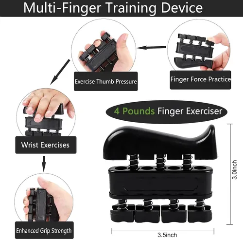 Miniatura 4 de Kit de entrenamiento de fuerza de agarre (paquete de 5), fortalecedor de agarre y antebrazo, fortalecedor de dedos, agarre de mano de resistencia