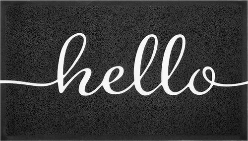 Miniatura 8 de EARTHALL Tapete con la frase Hello, 36 x 24 pulgadas, duradero, antideslizante, absorbente de lodo, fácil de limpiar para puerta/garaje/entrada Hola
