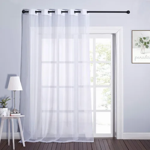 Miniatura 8 de NICETOWN Cortina transparente para puerta de patio, cortina vertical de gasa, panel de cortina extra ancho para puerta corrediza de vidrio
