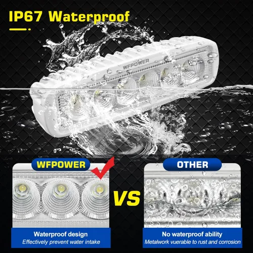 Miniatura 4 de WFPOWER Paquete de 2 luces LED marinas impermeables, 6 pulgadas, luz de inundación para lancha, accesorios de barco, pontón, pesca, camión, SUV