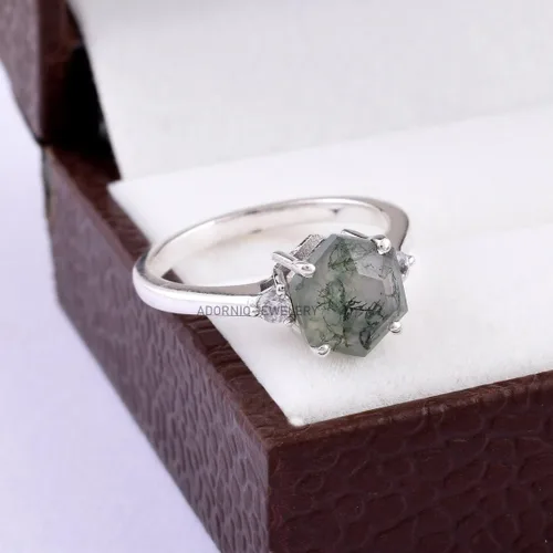 Miniatura 19 de Anillo de plata de ley 925 para mujer, anillo de diamantes de imitación de aguamarina de plata esterlina, anillo Art Deco de marzo, piedra natal