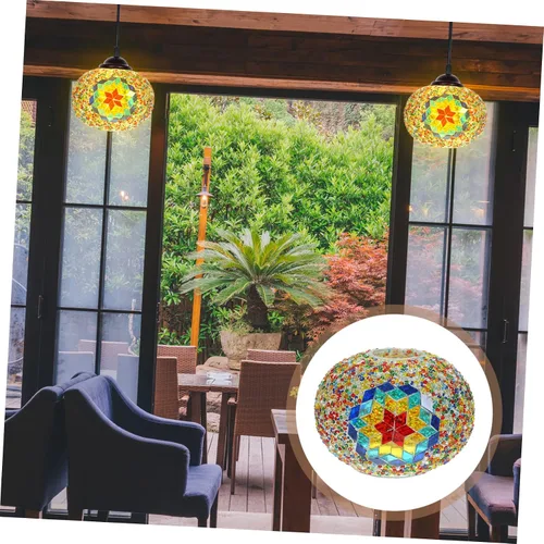 Miniatura 3 de DOITOOL Elegante pantalla decorativa para el hogar, pantalla de cristal de reemplazo para lámparas de mosaico, cubierta de lámpara de mesa de diseño