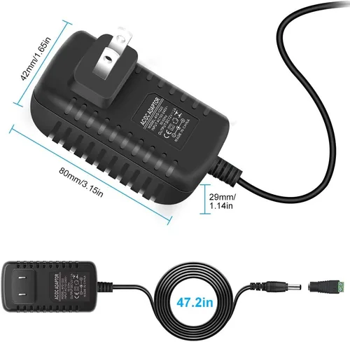 Miniatura 4 de Fuente de alimentación LED de 12 V, fuente de alimentación CC 12 voltios 2A 24 W, transformador de 100-240 V CA a 12 V CC, adaptador de corriente