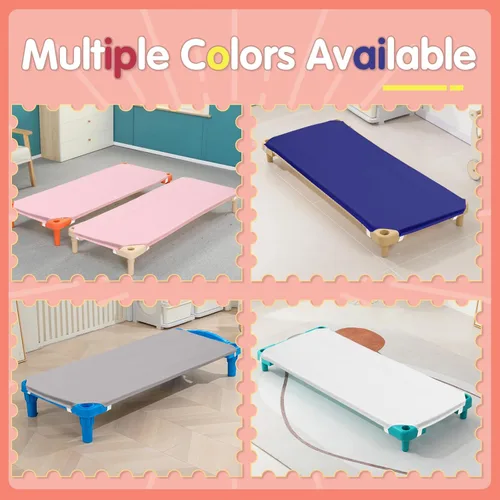 Miniatura 3 de 2 piezas de sábanas para catre de guardería, 23" x 51", sábana rosa de tamaño para catre de guardería con bucles elásticos en las esquinas