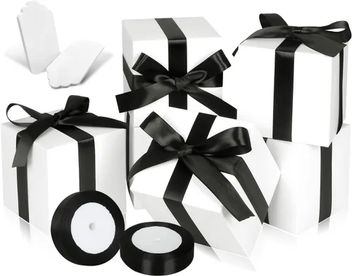 Miniatura 7 de Paquete de 50 cajas de regalo pequeñas, cajas de regalo de 2 x 2 x 2 pulgadas, cajas de regalo de papel marrón con tapas para regalos, manualidades