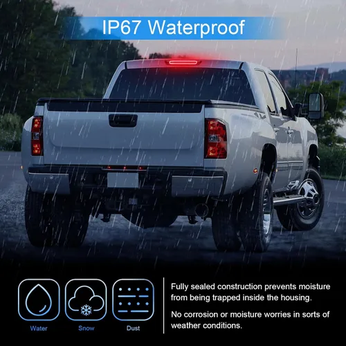 Miniatura 5 de Tercera luz de freno LED de repuesto para Silverado Sierra 1500 HD 2007-2013 / Silverado Sierra 2500 3500 HD 2007-2014 / 2009-2010 H3T, lámpara