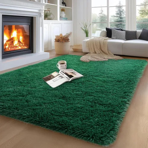 Miniatura 60 de qulint Alfombras de área de 5 x 7 pies para sala de estar, alfombra suave y esponjosa para dormitorio, alfombra de habitación de niños grandes, Gris
