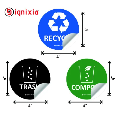 Miniatura 2 de IGNIXIA Calcomanías de abono de reciclaje de basura para organizar la basura, adhesivo de vinilo de alta calidad para basura, contenedor de compost