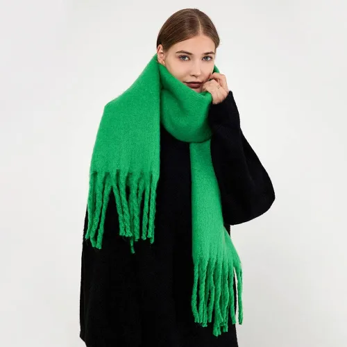 Miniatura 99 de Bufanda grande y gruesa de gran tamaño, esponjosas, de lana grande, gruesa, cálida para invierno