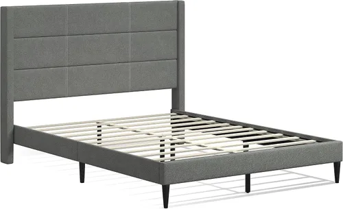 Miniatura 2 de Glenwillow Home Pax - Base de cama tapizada con plataforma tapizada, respaldo de alas, base de colchón, soporte de listones de madera, no necesita