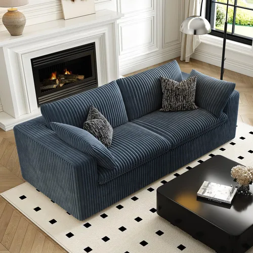 Miniatura 27 de LoveSeat Cloud Couch Sofá Seccional Modular para Sala de Estar, Sofá Moderno con Asiento Profundo, Sofá de 2 Plazas Sin Huesos con Otomana, Cómodos