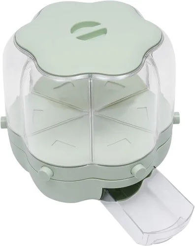 Miniatura 7 de Dispensador de granos para encimera, dispensador de almacenamiento de alimentos giratorio de 360°, dispensador de granos para el hogar, contenedor