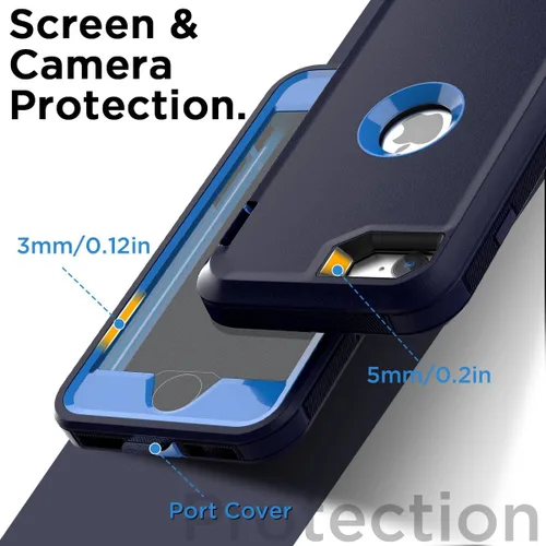 Miniatura 4 de AICase Funda para iPhone SE Case de 3ª y 2ª Generación, para iPhone SE 2022/2020 Protector de Pantalla Integrado Resistente Protección Antigolpes