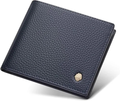 Miniatura 25 de LAORENTOU Billeteras de cuero genuino para hombre, billeteras plegables con cremallera, bolsillo para monedas, casual, cartera delgada