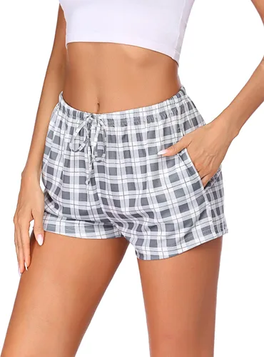 Miniatura 2 de Ekouaer - Pantalones cortos de pijama para mujer con bolsillos elásticos y tira elástica, para dormir, con cordón
