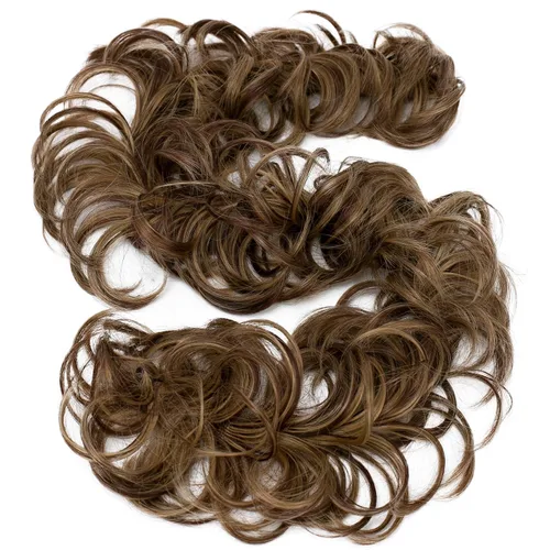 Miniatura 36 de CAISHA Postizo de Cabello, Envoltura de Cabello, Fibras Sintéticas Resistente al Calor, Rizado Desordenado, Recogido, Negro HW6