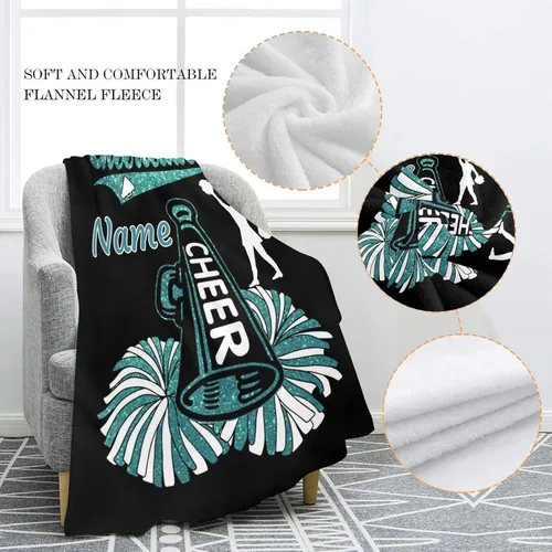 Miniatura 5 de Manta personalizada de animadora con nombre, manta de forro polar suave para niñas y niños, recién nacidos, regalo de cumpleaños, 30 x 40 pulgadas