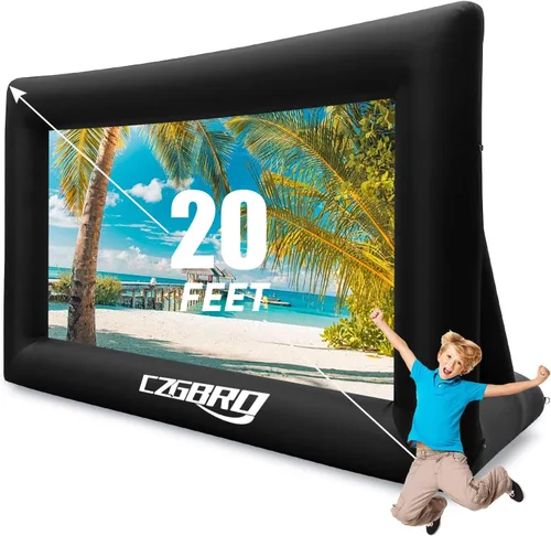 Miniatura 13 de Pantalla de proyector inflable: pantalla de cine al aire libre de 14 pies para fiestas de cine en el patio trasero al aire libre con soplador