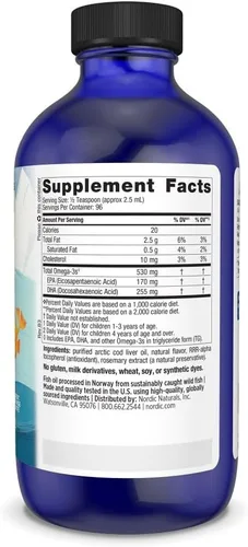 Miniatura 2 de Nordic Naturals DHA para niños, naranja, 8 onzas para niños, 530 mg de omega-3 con EPA y DHA, desarrollo y función cerebral, sin OMG, 96 porciones