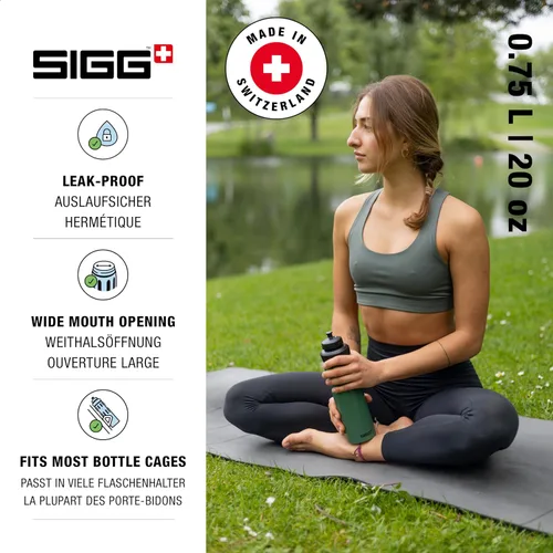 Miniatura 2 de SIGG - Botella de agua deportiva - WMB Sports Black - Con tapa deportiva de 3 etapas - Fabricado en Suiza - A prueba de fugas - Ligero - Metal