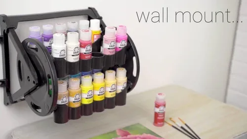 Miniatura 7 de Organizador rotacional Plaid para almacenamiento de pintura acrílica, contenedor de almacenamiento de pintura que guarda 24 botellas estándar de 2