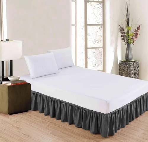 Miniatura 2 de Rodapié de tela de lujo de calidad de hotel para dormitorio, resistente al polvo, a las arrugas y a la decoloración, falda de cama de 14 pulgadas