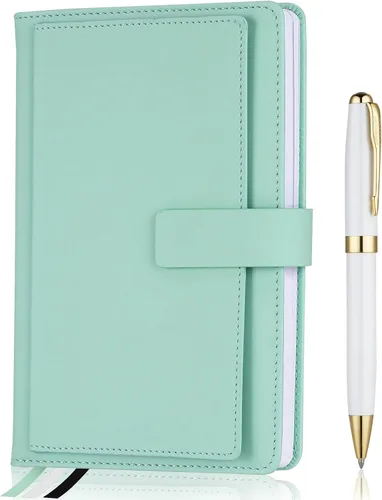 Miniatura 12 de Cuaderno Ejecutivo con Líneas, 256 Páginas, Rayado Universitario, Tapa Dura de Cuero A5, Bolígrafo Incluido, con Bolsillo para Notas; Cuadernos