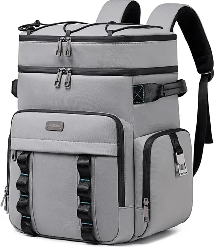 Miniatura 10 de Weitars - Mochila enfriadora aislada, bolsa enfriadora suave impermeable de doble cubierta, mochila enfriadora a prueba de fugas para almuerzo